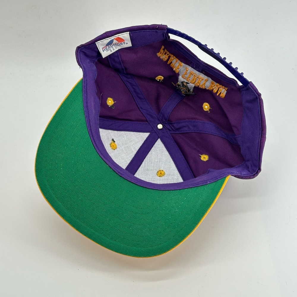 Vintage Cedar Island NC Snapback Hat Mens Purple M/V Ferry Pirate Script 90's - Picture 6 of 7